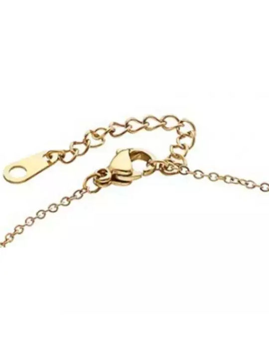 Oxzen Women's Gold Plated Steel Chain Bracelet with Zircon