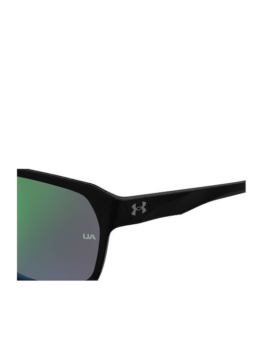 Under Armour Men's Sunglasses with Black Plastic Frame and Green Mirror Lens UA Dominate 807/V8