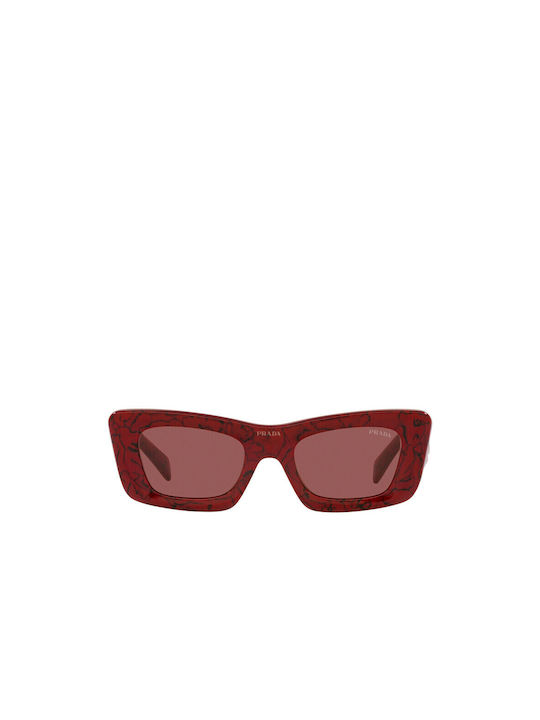 Prada Women's Sunglasses with Red Acetate Frame and Red Lenses PR13ZS 15D08S