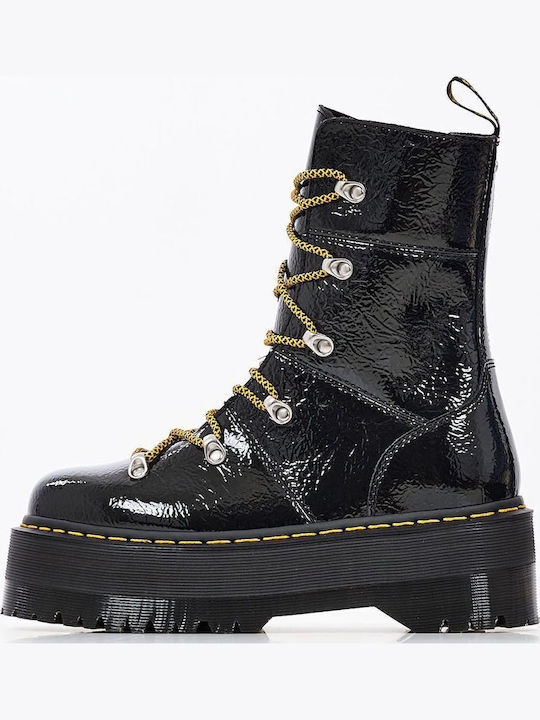 Ghilana Max Stiefeletten Damen aus Lackleder Schwarz