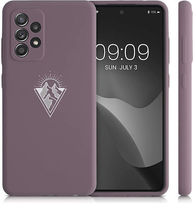 KWmobile Minimalism Mountains Silicone Back Cover Grape / White (Galaxy A52 / A52s)