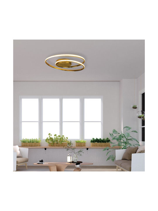 Inlight Μοντέρνα Μεταλλική Πλαφονιέρα Οροφής με Ενσωματωμένο LED σε Μαύρο χρώμα 45cm