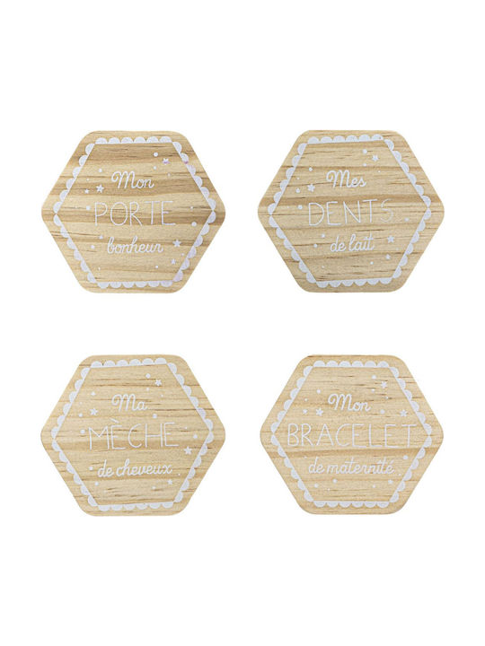 Set Casetă Pentru Bijuterii Din Lemn Gri 8x7.2x4cm
