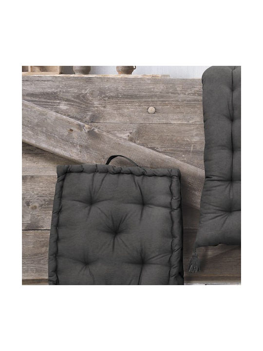 Rythmos Floor Pillow Kathy from 100% Cotton Gray 50x50cm