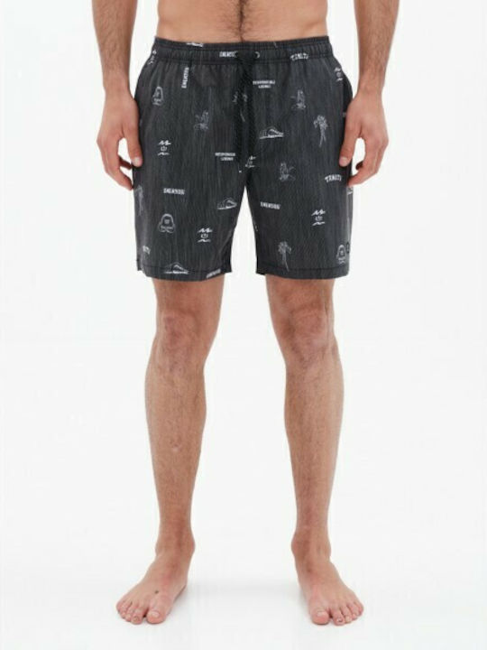 Men's Swimwear Shorts Black With Patterns