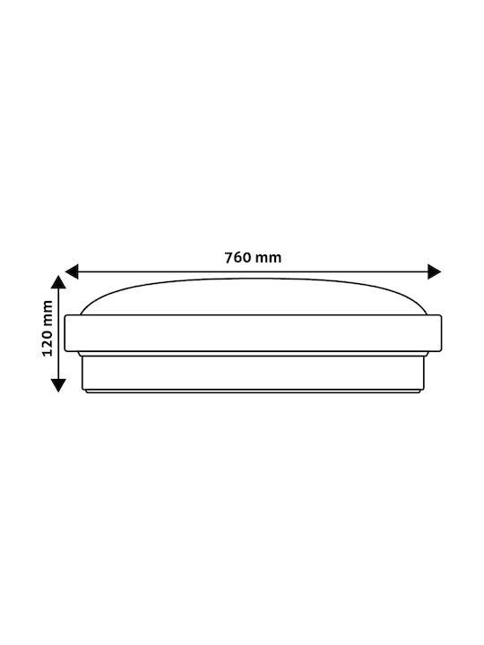 Avide ACLOCCT-80W-R-ALU Πλαφονιέρα Οροφής 76εκ. Λευκή με Ενσωματωμένο LED και Τηλεχειριστήριο