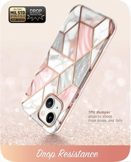 Supcase Cosmo 360 Full Cover Σιλικόνης 2mm Marble Pink (iPhone 13)