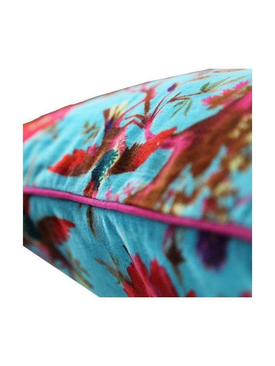 Synchronia Sofa Cushion Made of 100% Cotton Turquoise 45x45cm