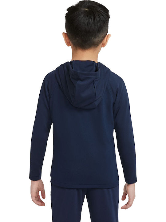 Kinder-Sweatshirt Dri-Fit mit Blauer Kapuze Academy Pro