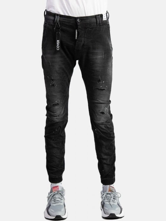 Ibiza G3451 Мъжки Джинсов Панталон Еластичен с Loose Tapered Кройка Черен