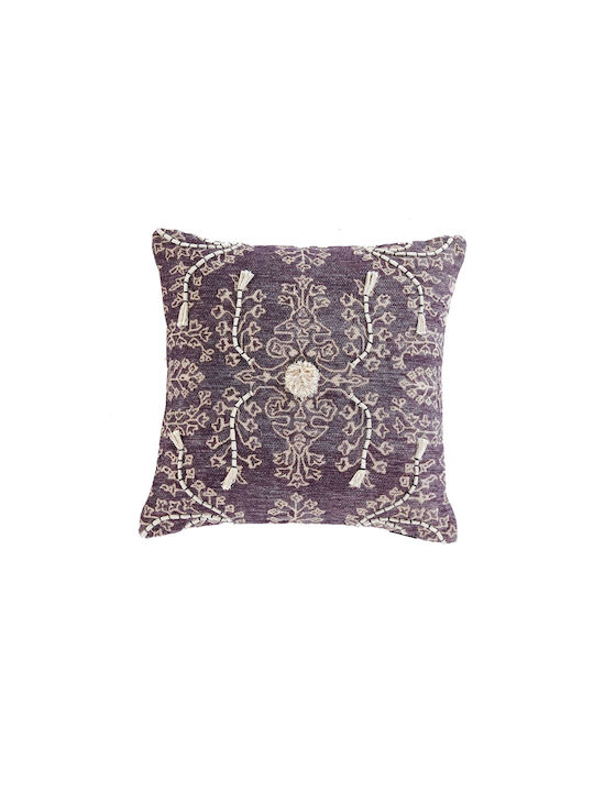 Kentia Decorative Pillow Case Casa from 100% Cotton 233 Purple / Beige 45x45cm.