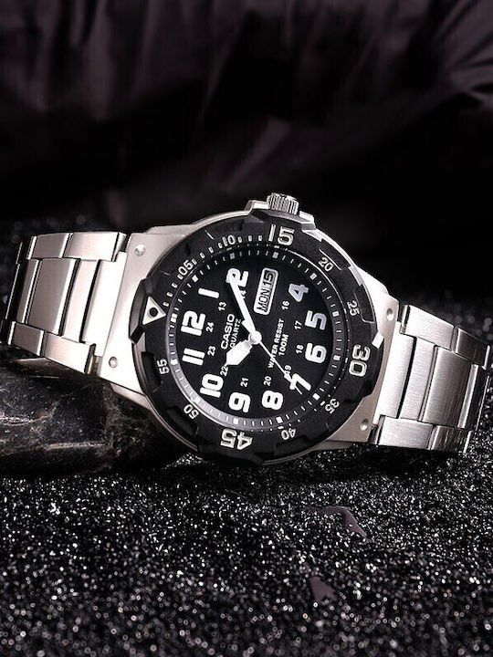 Casio Men's Watch 47mm Battery with Silver Metal Bracelet