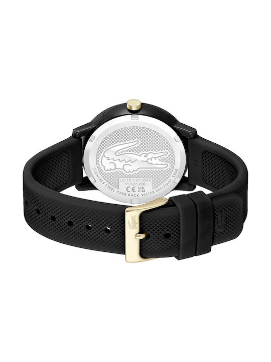 Lacoste Watch Battery with Black Rubber Strap