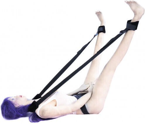 Naughty Toys Neck & Limb Restraint Set Neck to Ankles Cuffs Restraints Kit in Black Color