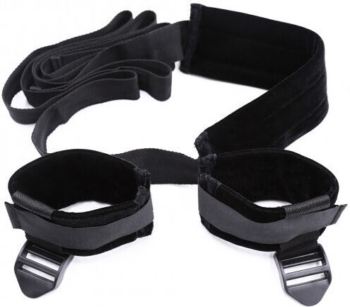 Naughty Toys Neck & Limb Restraint Set Neck to Ankles Cuffs Restraints Kit in Black Color