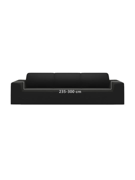 vidaXL Husă Elastică Canapea cu patru locuri Negru 1buc 332935