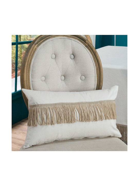 Teoran Velvet Decorative Pillow Case with Tassels from Velvet 15 30x50cm