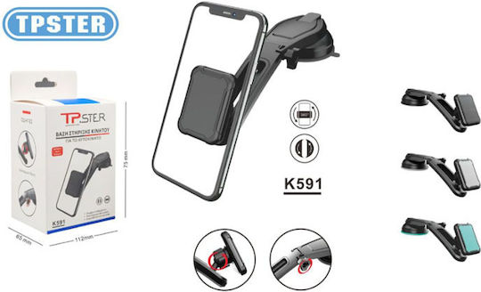 Tpster K591 Car Mobile Mount with Magnet Black