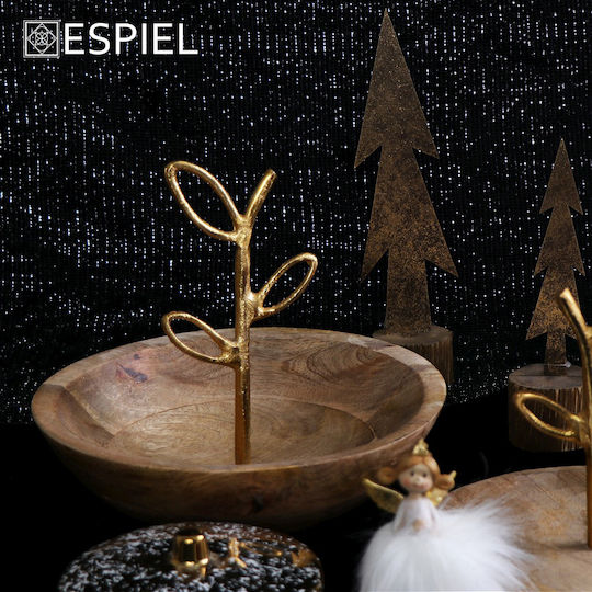 Espiel Διακοσμητικό Μπωλ Ξύλινο Καφέ 20x20x17cm