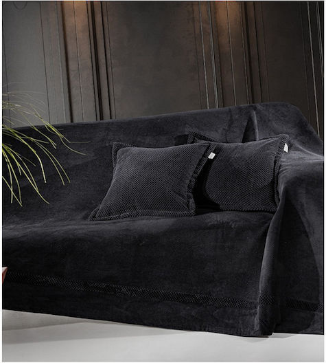 Guy Laroche Διακοσμητική Μαξιλαροθήκη Rubicon Fleece Black 42x42εκ.