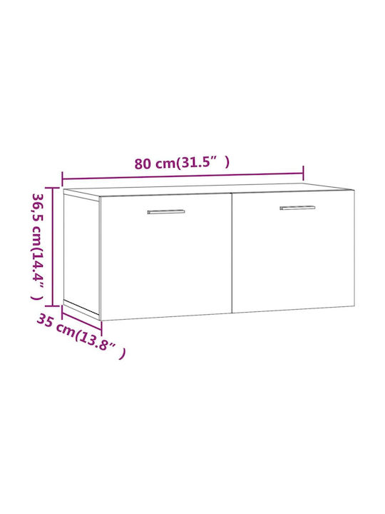 Ντουλάπι Τοίχου Καπνιστή Δρυς 80x35x36.5εκ.