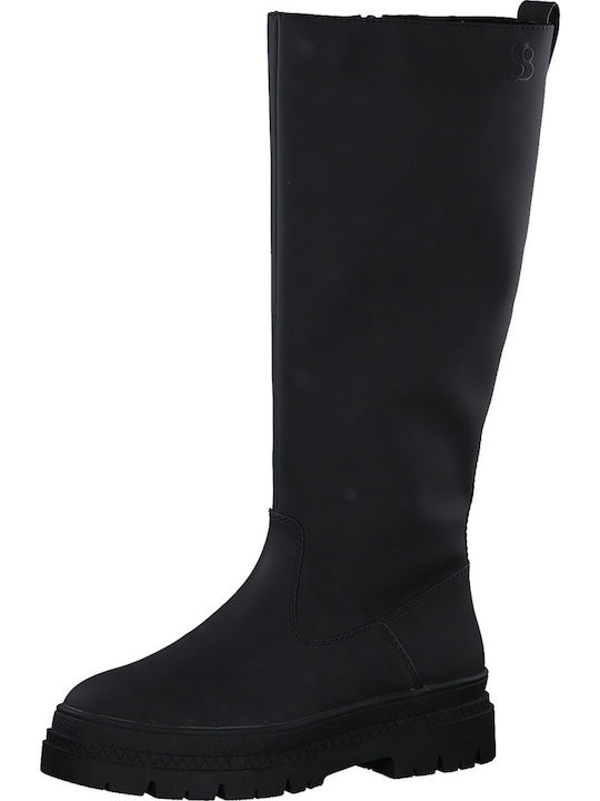 Damenstiefel mit mittlerem Absatz Schwarz