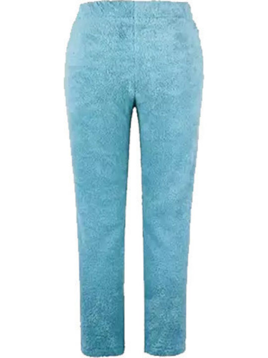 SPM Winter Samt Damen Pyjama-Hose Hellblau