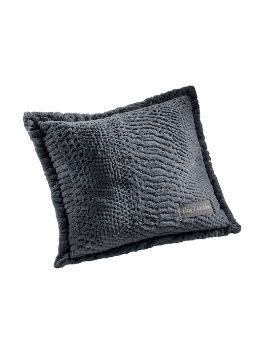 Guy Laroche Crusty Armchair Throw Fur 130x170cm Carbon with Pillowcase