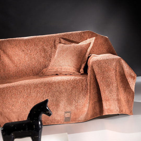 Guy Laroche Balance Ριχτάρι Τετραθέσιου Καναπέ Δύο 'Οψεων Chenille 180x350εκ. Salmon