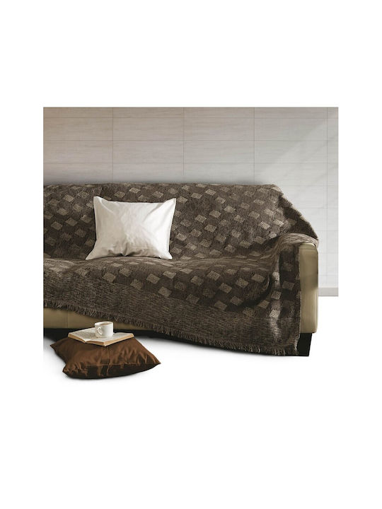 SB Home Motivo Sofa Throw 2 Seater Chenille 180x240cm Brown