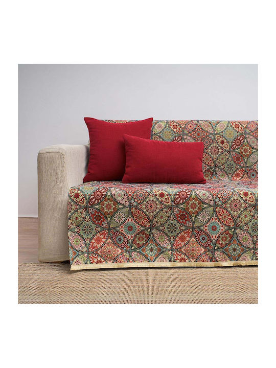 Cotone Vitral Ριχτάρι Τριθέσιου Καναπέ Στόφα 185x280εκ. Πολύχρωμο