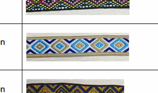 Faitakis Pack Boho 0501312 Stoff Band Blau mit Breite 25mm