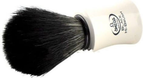 Omega Hi-Brush Shaving Brush with Synthetic Hair Bristles White