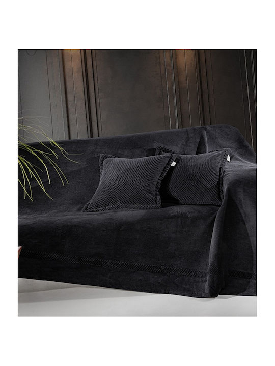 Guy Laroche Rubicon Фотьойл Throw 2 Страни 150x170см Черен