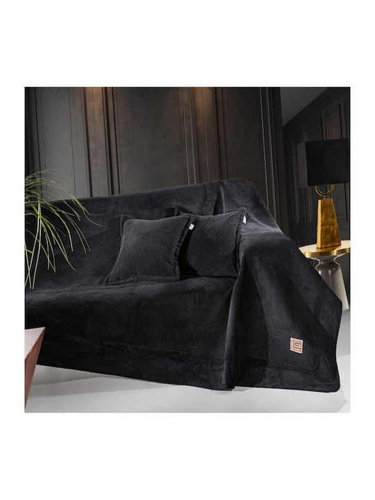 Guy Laroche Rubicon Фотьойл Throw 2 Страни 150x170см Черен