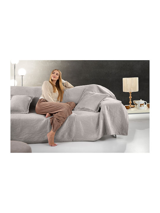 Guy Laroche Sofa Throws 2 Seater Avon 170x250cm Elephant with Pillowcase