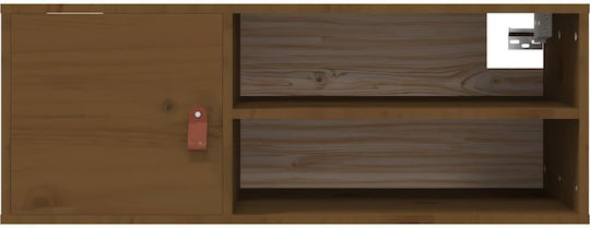 Dulap Suspendat pentru Sufragerie din Lemn Masiv Natural - Miere 80x30x30cm