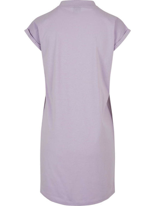 Summer Mini Athletic T-Shirt Dress Short Sleeve Purple