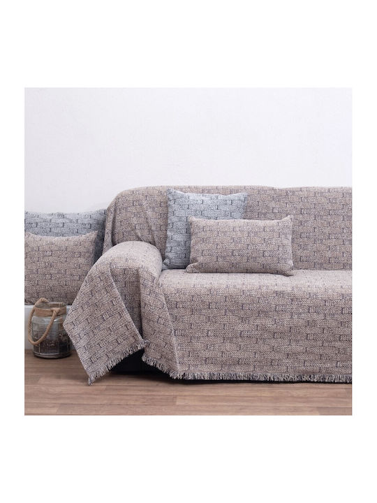 Anna Riska 1444 Ριχτάρι Διθέσιου Καναπέ Δύο 'Οψεων Chenille 180x240εκ. Beige 427926