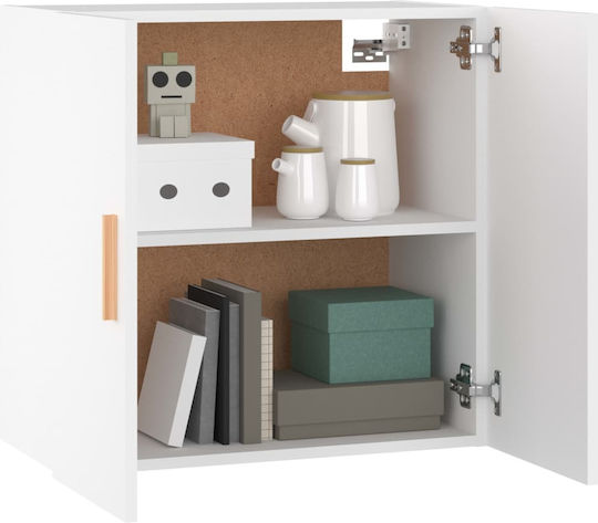 Hängeschrank fürs Wohnzimmer aus Spanplatte Weiß 60x30x60 cm