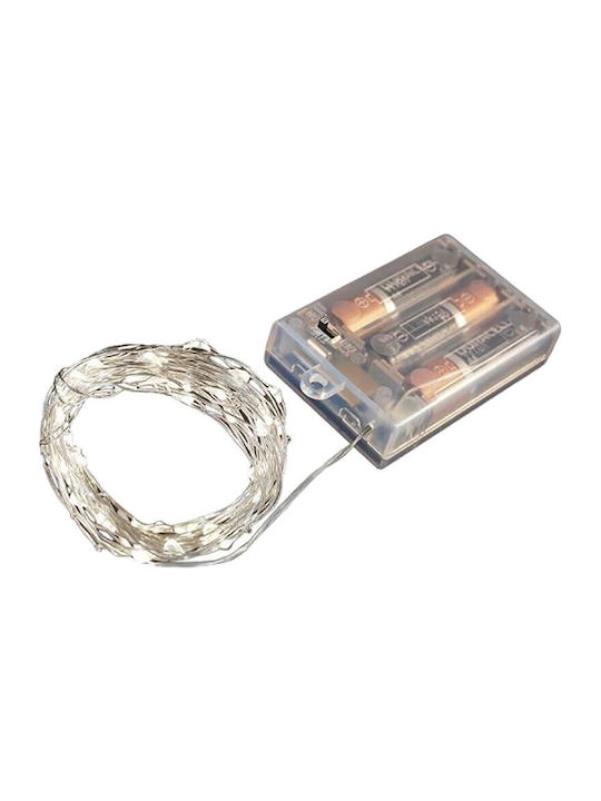 Christmas LED Light Cold White 1m Battery TnS