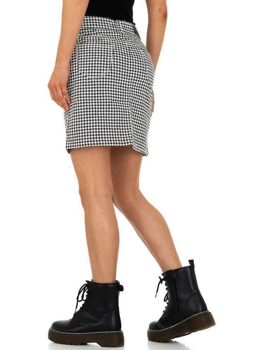 Radial Paris Redial Λευκό Denim Mini Skirt Checked in White color