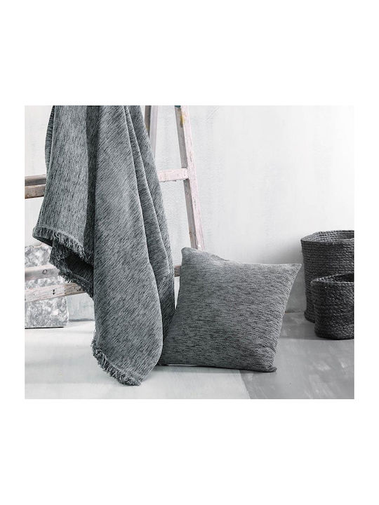 Rythmos Four-Seater Sofa Throw 2 Sides Essie 180x330cm Dark grey