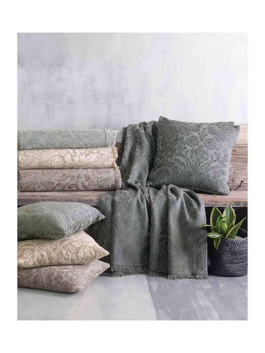 Rythmos Vilano Ριχτάρι Πολυθρόνας Δύο 'Οψεων Chenille 160x180εκ. Γκρί Ανοιχτό 117-191-2288
