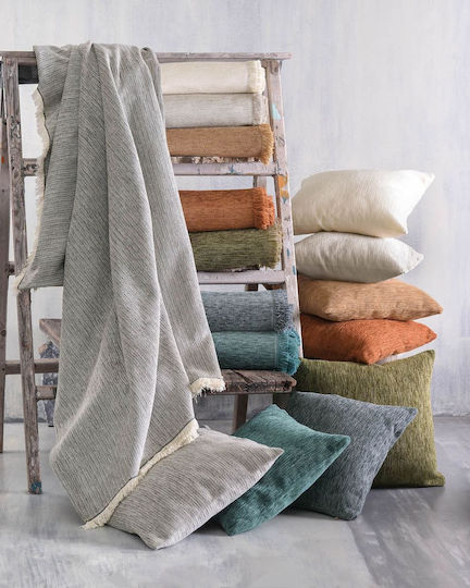 Rythmos Essie Four-Seater Sofa Throw 2 Sides Chenille 180x330cm Dark Gray