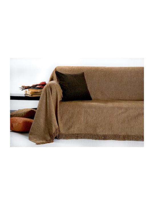 Anna Riska 1300 Ριχτάρι Πολυθρόνας Chenille 150x180εκ. Marron 414261