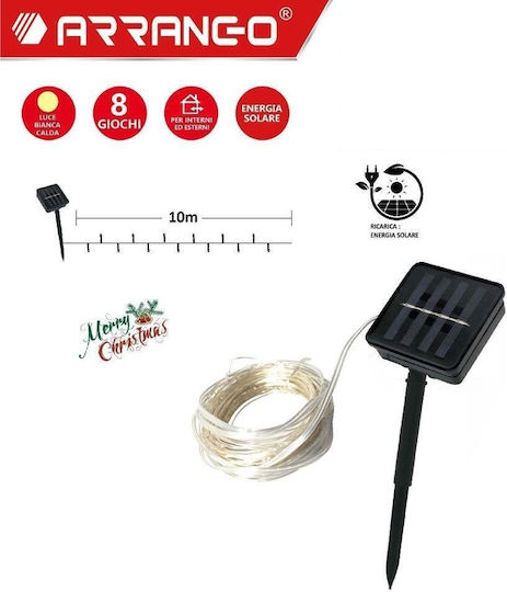 100 Lichterketten LED 10m. Warmes Weiß Solar in Zeichenfolge 1Stück