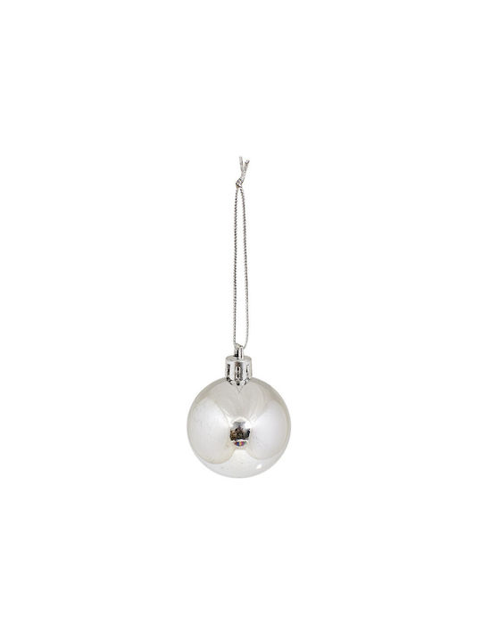 Σετ 12 Μπάλες Μεγάλες Ασημί 12cm