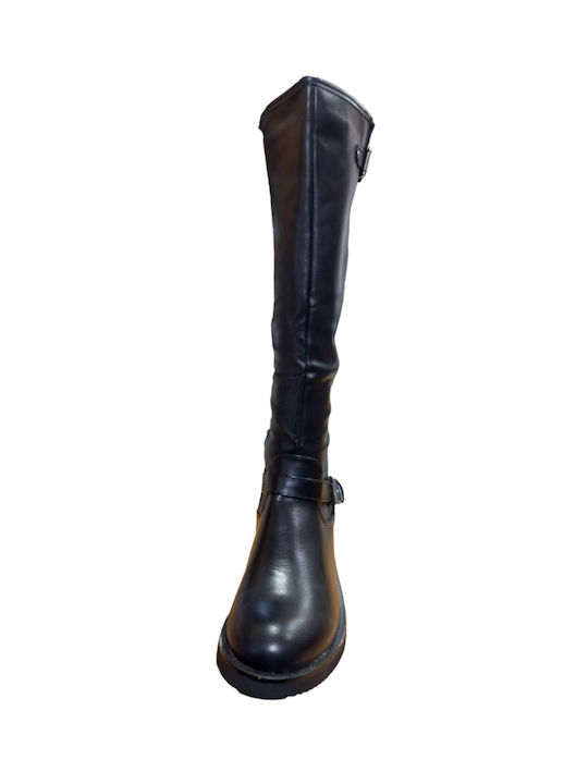 Leder Damenstiefel Schwarz