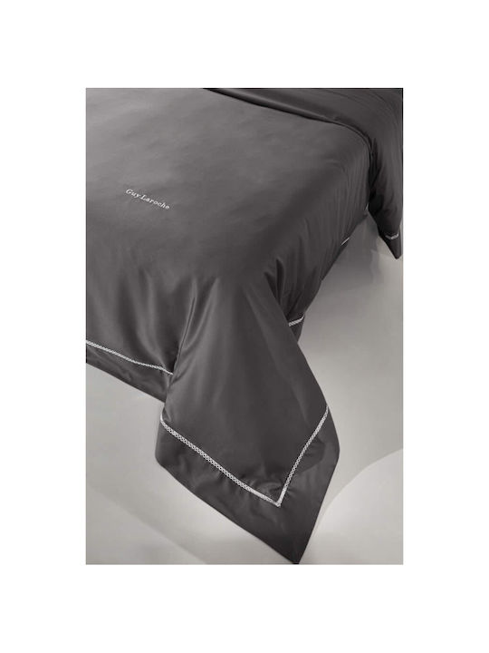 Guy Laroche Bettbezug-Set Baumwollsatin King Size mit 2 Kissenbezügen 260x260 Blend Anthracite